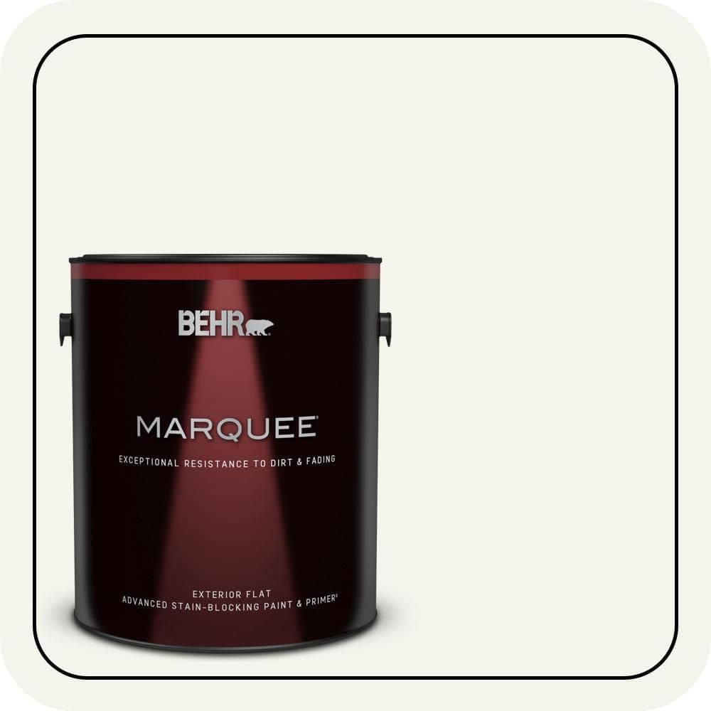 BEHR MARQUEE 1 gal. #YL-W15 Polar Bear Flat Exterior Paint & Primer