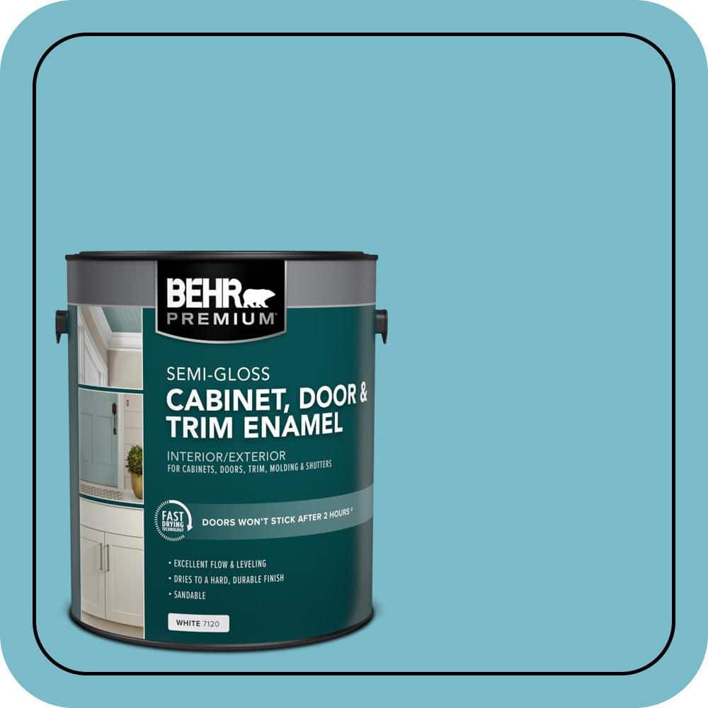 BEHR PREMIUM 1 gal. #M470-4 Azure Lake Semi-Gloss Enamel Interior/Exterior Cabinet, Door & Trim Paint