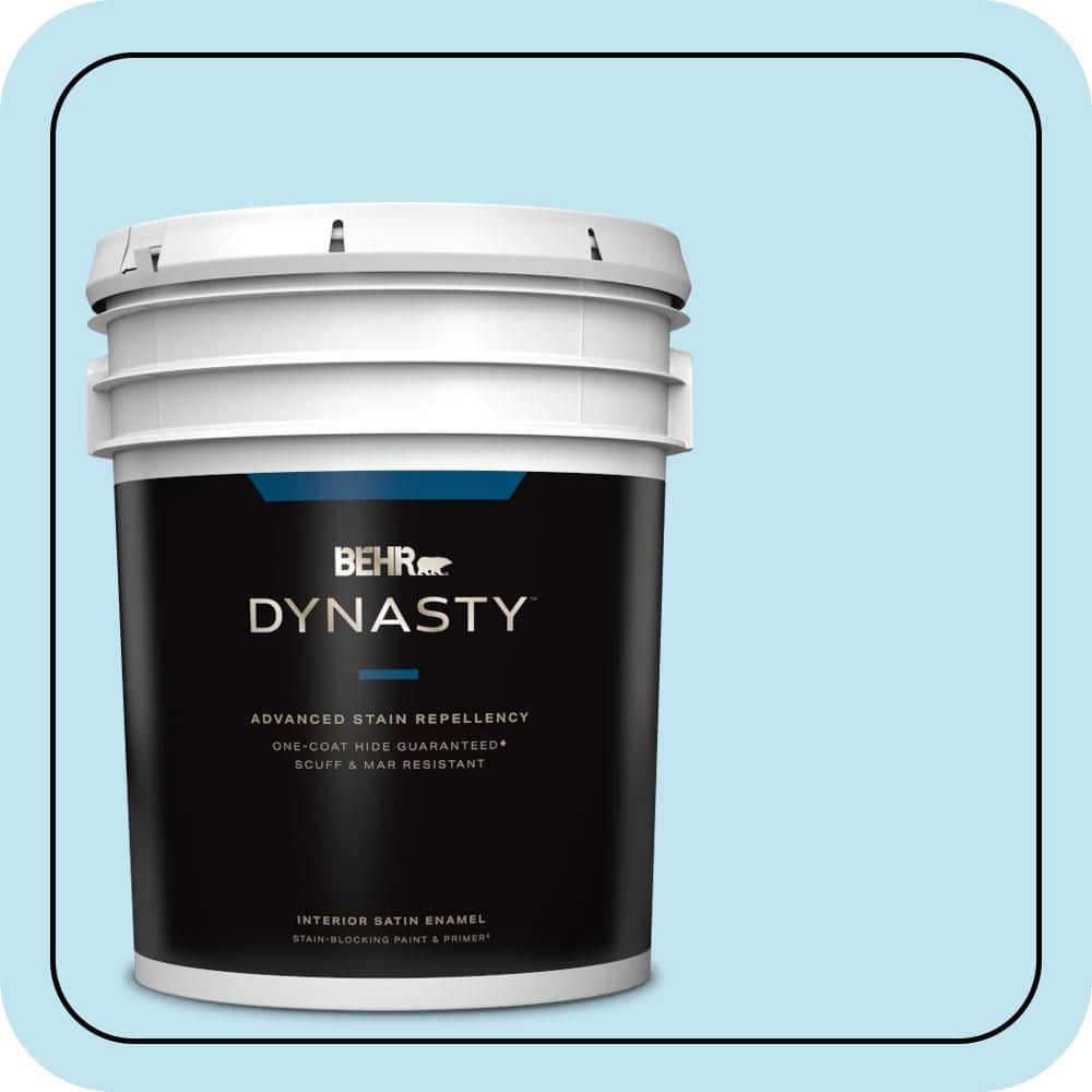 BEHR DYNASTY 5 gal. #530A-2 Skylark Satin Enamel Interior Stain-Blocking Paint and Primer