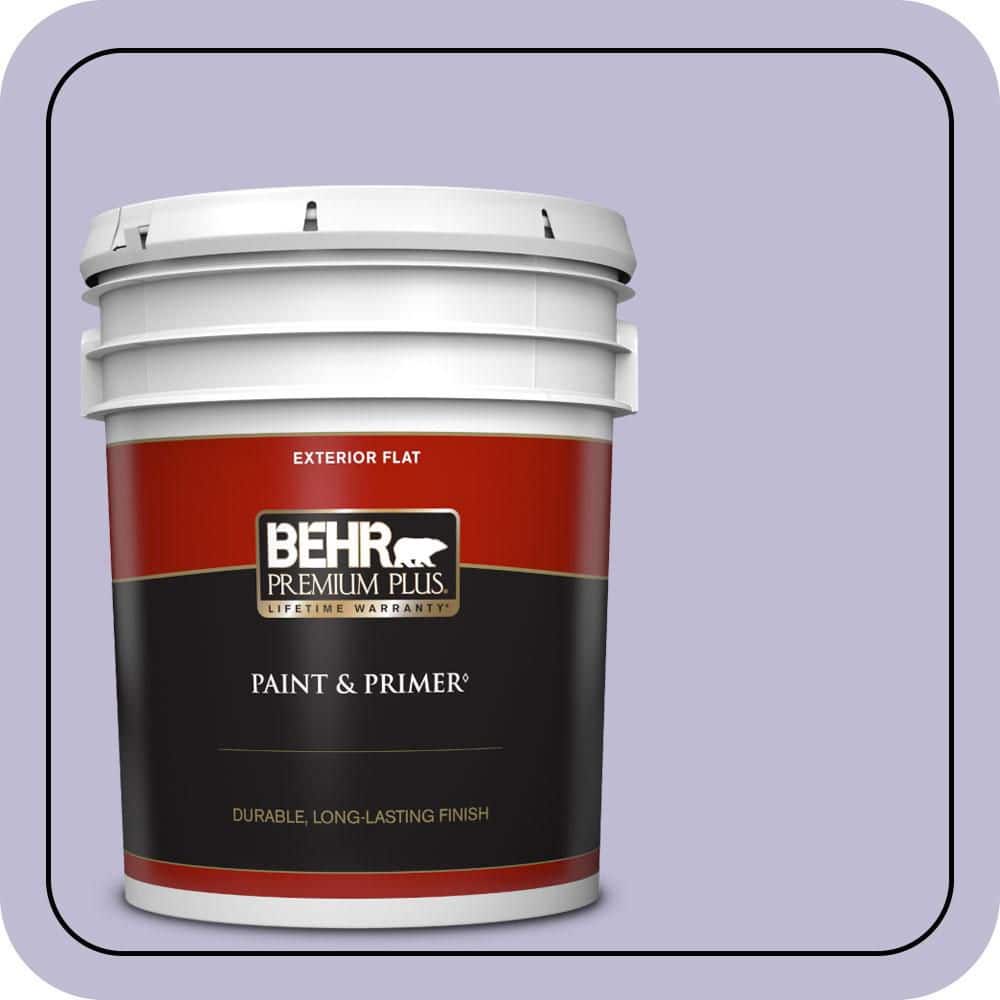 BEHR PREMIUM PLUS 5 gal. #640C-3 Twilight Pearl Flat Exterior Paint & Primer