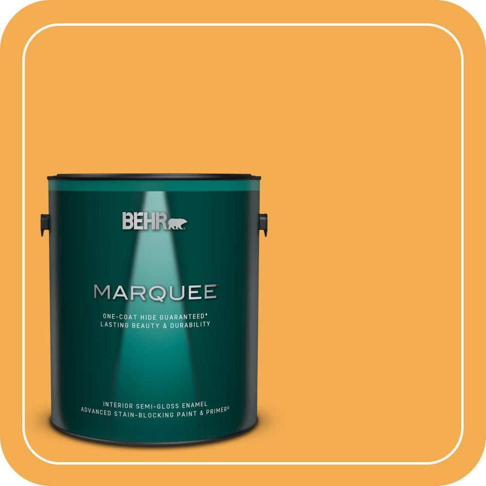 BEHR MARQUEE 1 gal. #290B-6 Squash Semi-Gloss Enamel Interior Paint & Primer