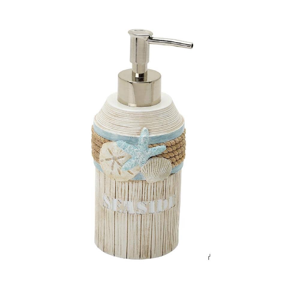 Adrinfly Free Standing Lotion Dispeser with Durable Risen Construction and Easy to Refill in Teal and Ivory (1)