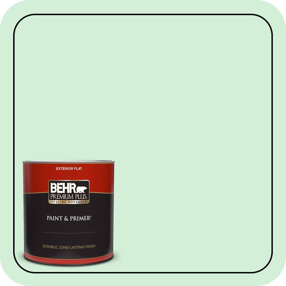 BEHR PREMIUM PLUS 1 qt. #460A-2 Tropical Dream Flat Exterior Paint & Primer