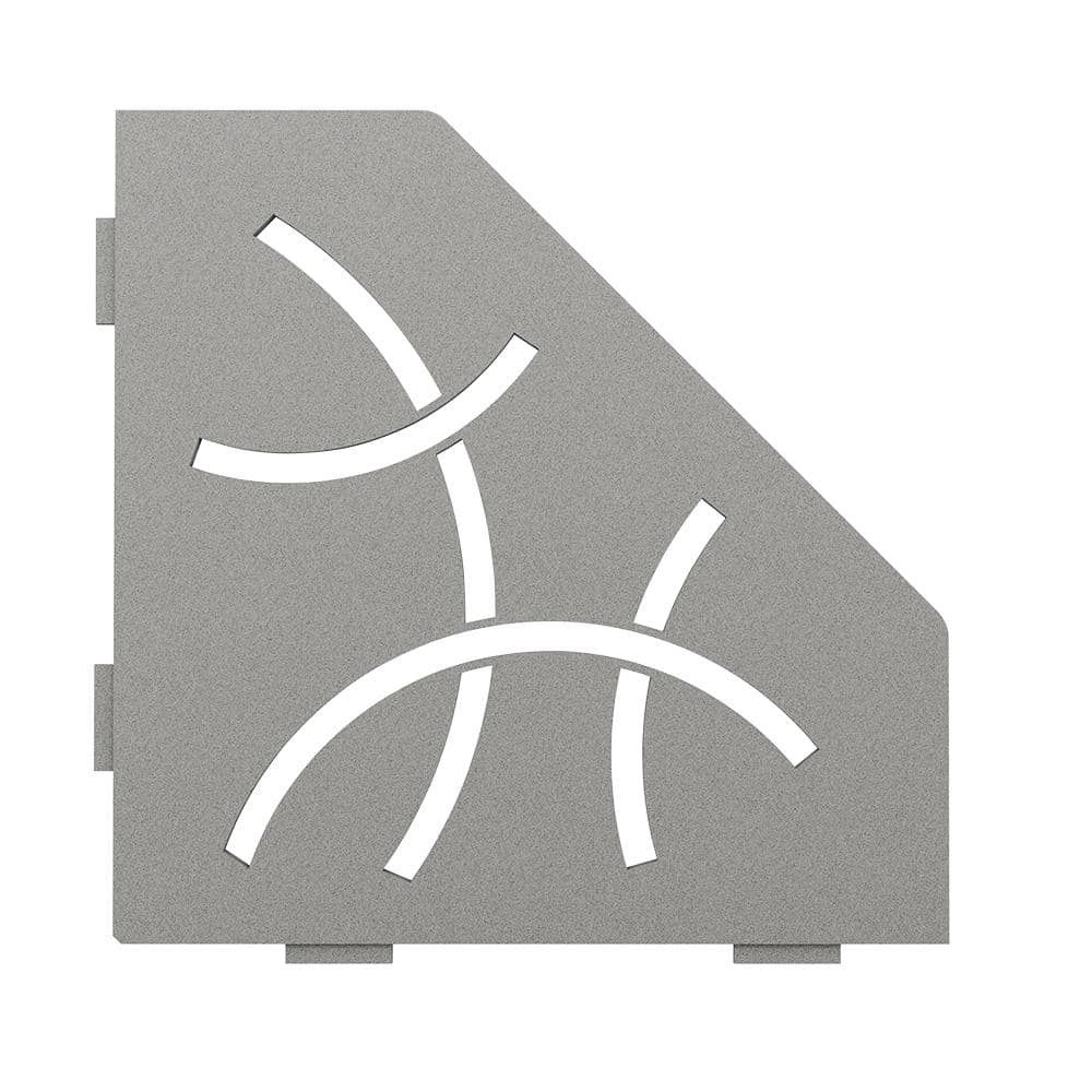 Schluter Shelf-E Stone Grey Coated Aluminum Curve Pentagon Corner Shelf