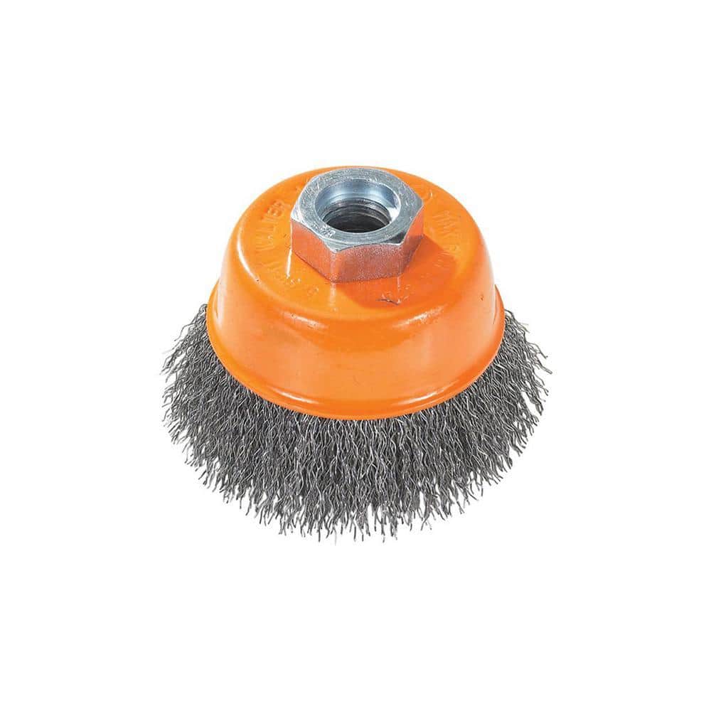 WALTER SURFACE TECHNOLOGIES 5 in. Cup Brush Crimped Wires 5/8 in. -11 in. Arbor