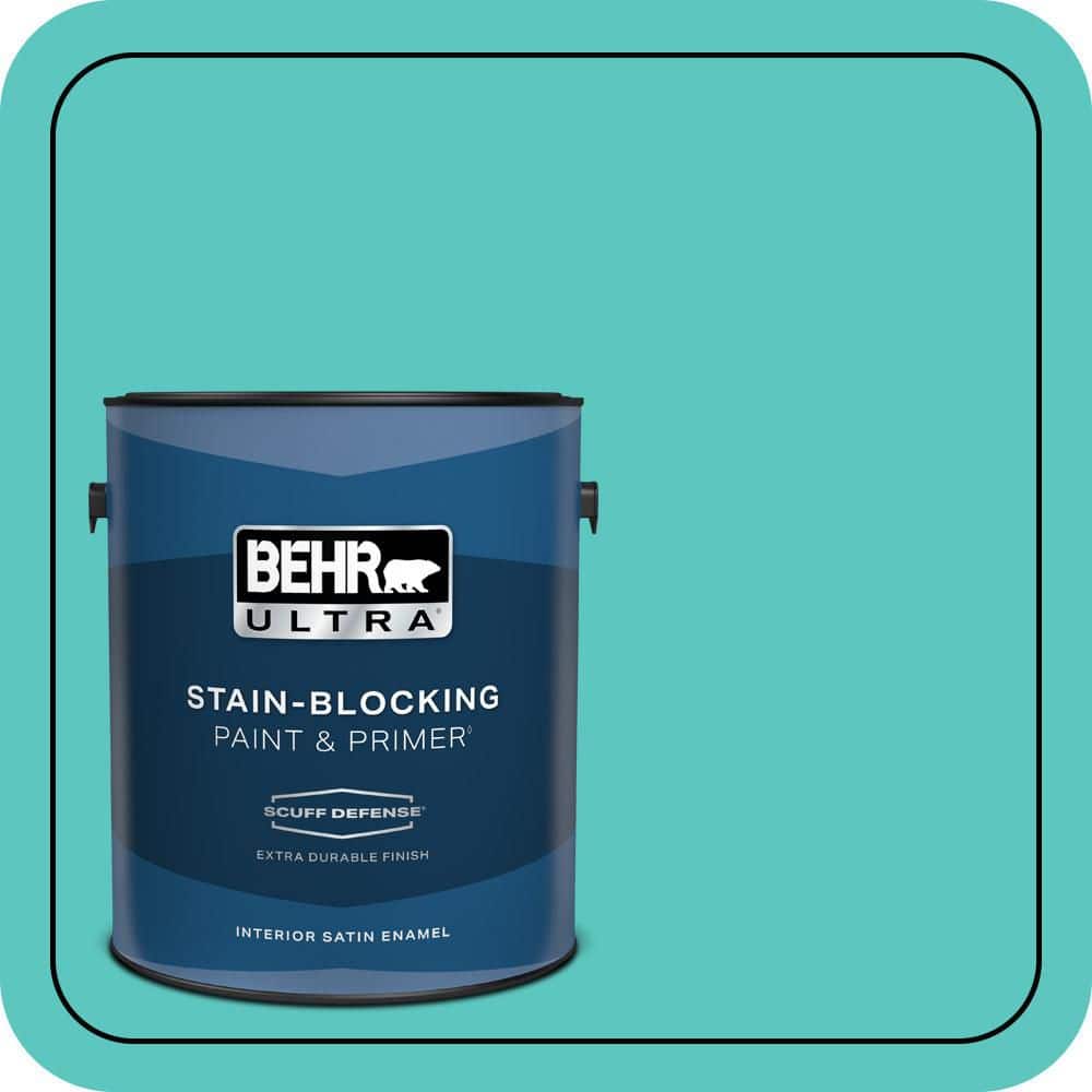 BEHR ULTRA 1 gal. #490B-4 Sea Life Extra Durable Satin Enamel Interior Paint & Primer