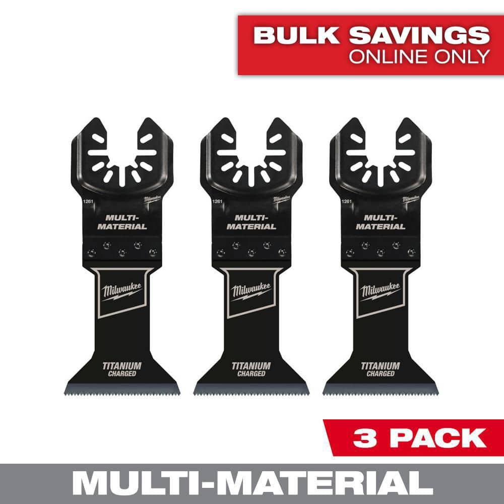 Milwaukee 1-3/4 in. Titanium Bi-Metal Universal Fit Metal Cutting Multi-Tool Oscillating Blade (3-Pack) (1)