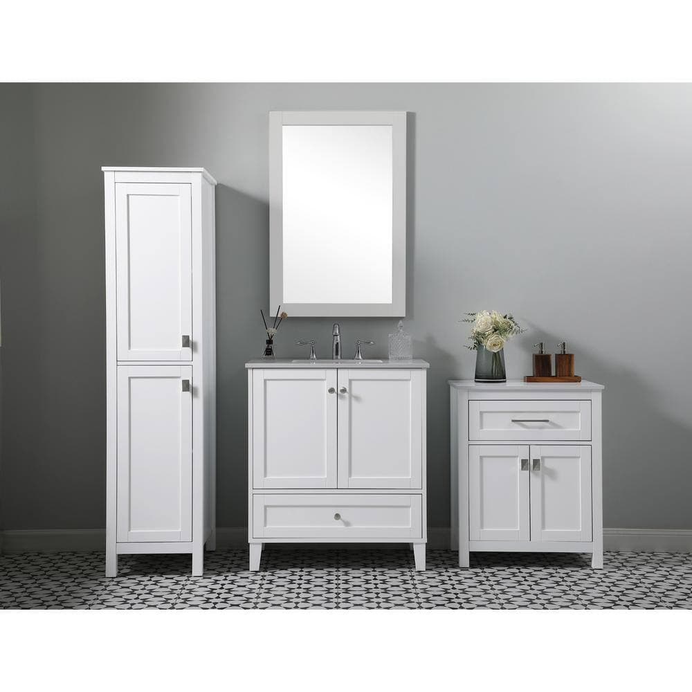 Unbranded Timeless Home 16 in. W x 22 in. D x 65 in. H White Freestanding Linen Cabinet (2)