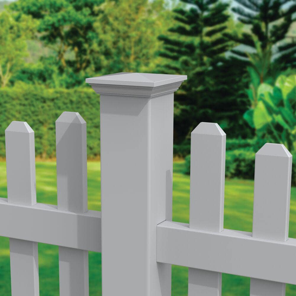 Barrette Outdoor Living 5 in. x 5 in. White Vinyl Fence New England Post Top (3)