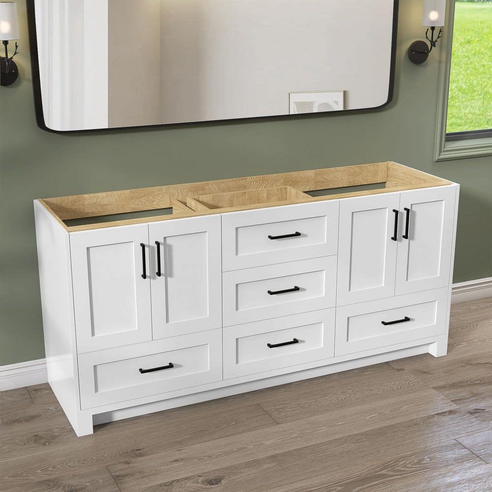 Getpro 72 in. W x 21.5 in. D x 33.5 in. H Bath Vanity Cabinet without Top Bathroom Vanity Cabinet in White Assembled (2)