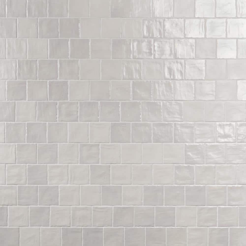 Ivy Hill Tile Amagansett Gin White 4 in. x 4 in. Mixed Finish Ceramic Wall Tile (0.108 sq. ft. / Each) (2)