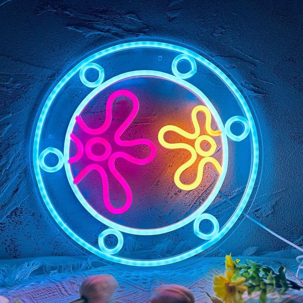 Afoxsos Ocean World Porthole LED Neon Sign USB Powered Handmade Silicone Wall Decor Night Light for Game Room Bedroom Party (2)
