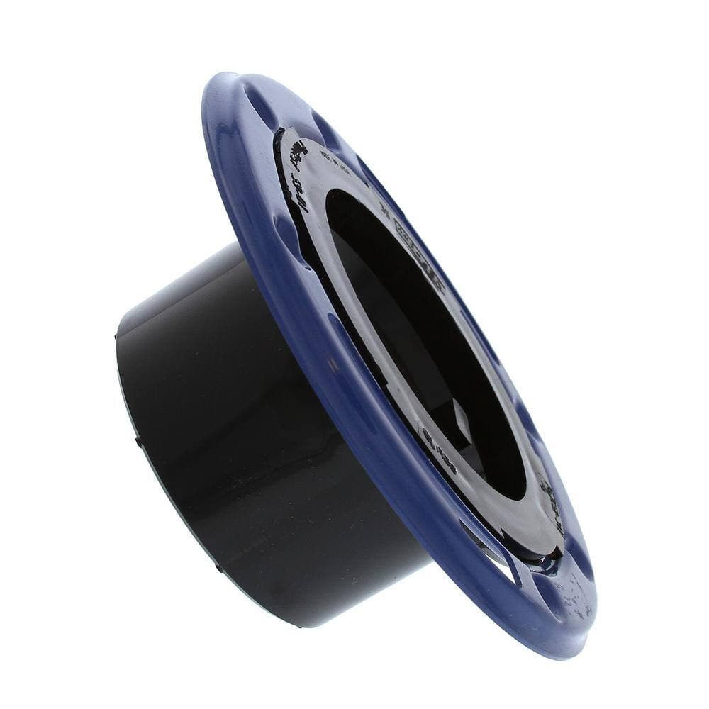 JONES STEPHENS 7 in. O.D. Plumbfit ABS Closet (Toilet) Flange w/Metal Ring & Knockout, Fits Over 3 in. or Inside 4 in. Sch 40 DWV Pipe (3)