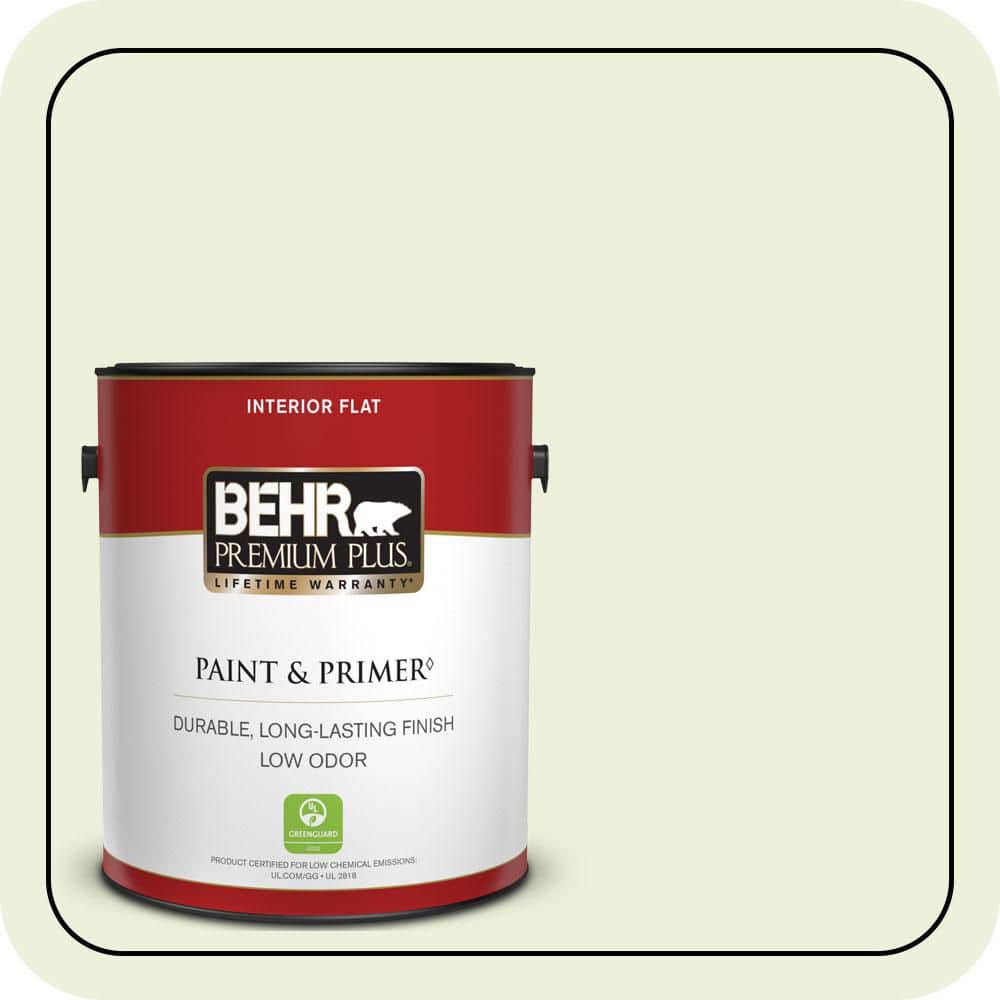 BEHR PREMIUM PLUS 1 gal. #P370-1 Moths Wing Flat Low Odor Interior Paint & Primer