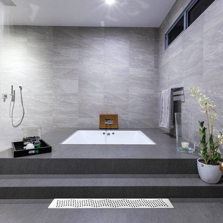 Elegante Drain Collection 32 in. Linear Stainless Steel Shower Drain - Wave Pattern (3)