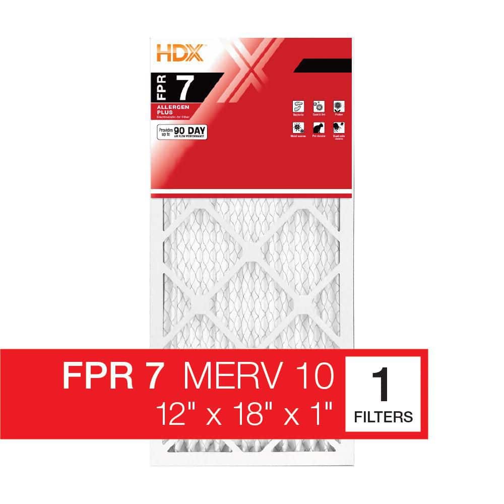 HDX 12 in. x 18 in. x 1 in. Allergen Plus Pleated Air Filter FPR 7, MERV 10