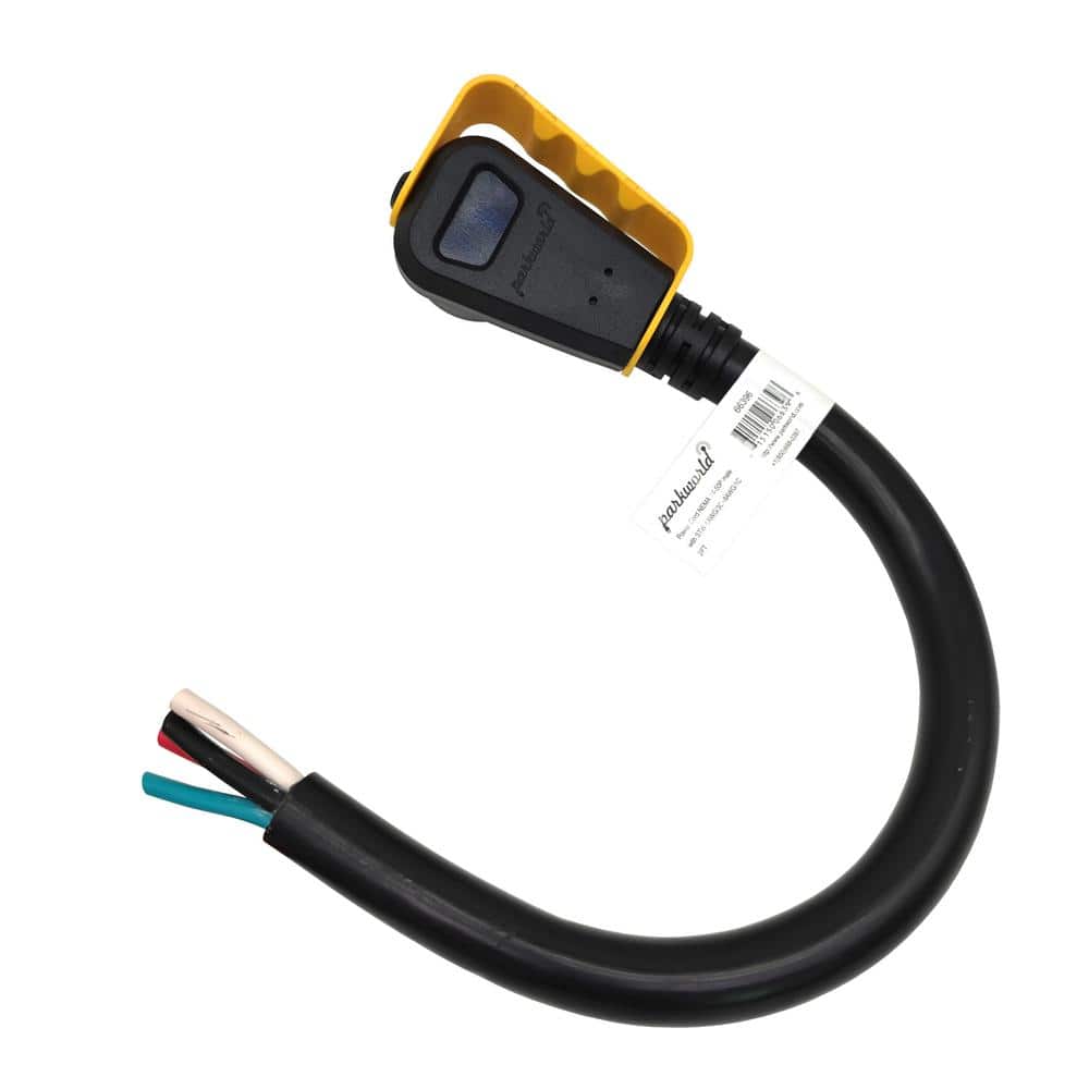 parkworld 2 ft. 6/3 Plus 8/1 50 Amp NEMA 14-50 Power Cord With Handle for RV/EV Charger/Generator/Range(14-50P to 4-Wires), Black (2)