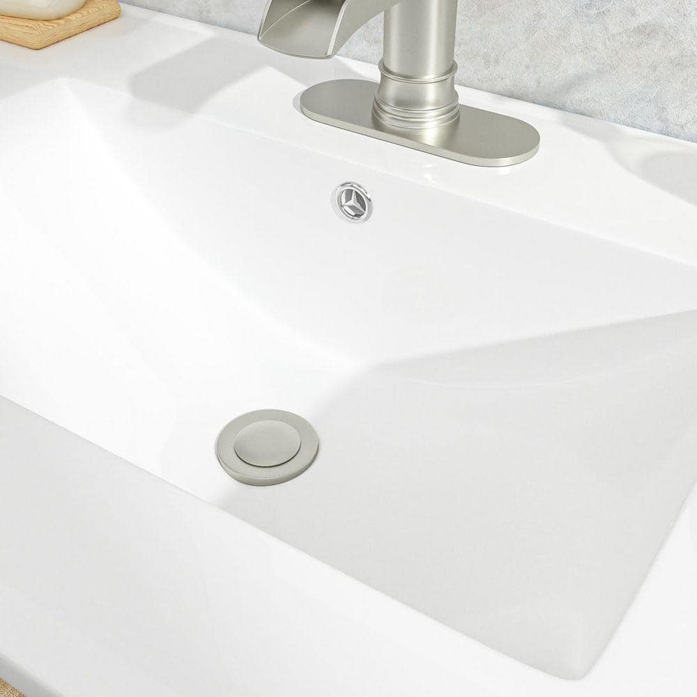 Sarlai 36 in. W 18 in. D Porcelain Ceramic Drop-In Single Bowl Bath Vanity Top Sink with 1-Faucet Holes and Overflow (4)