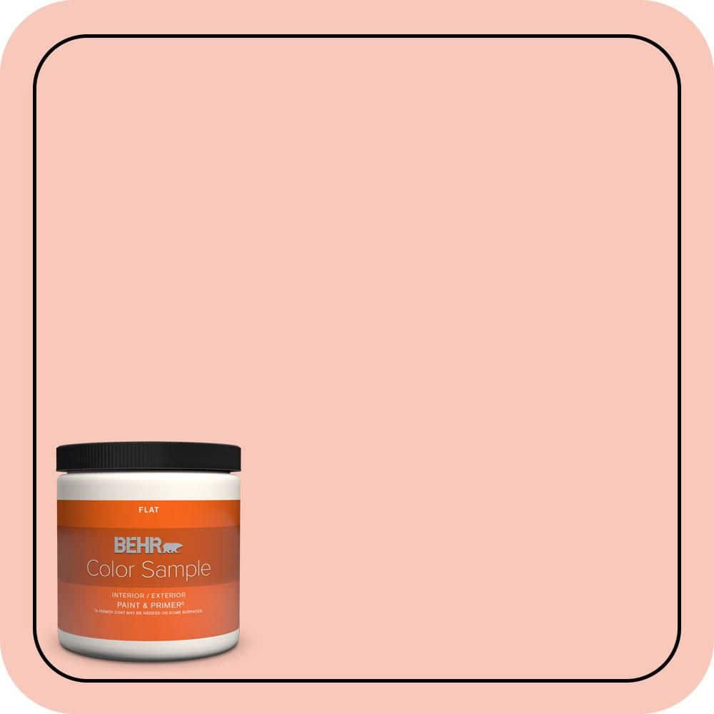 BEHR PREMIUM PLUS 8 oz. #P180-2 Sherbet Fruit Flat Interior/Exterior Paint & Primer Color Sample