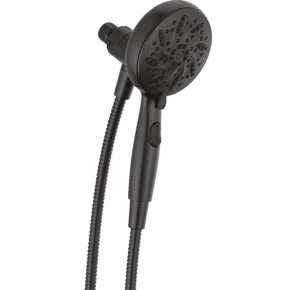 Delta SureDock Magnetic 6-Spray Patterns 1.75 GPM 4.94 in. Wall Mount Handheld Shower Head in Matte Black