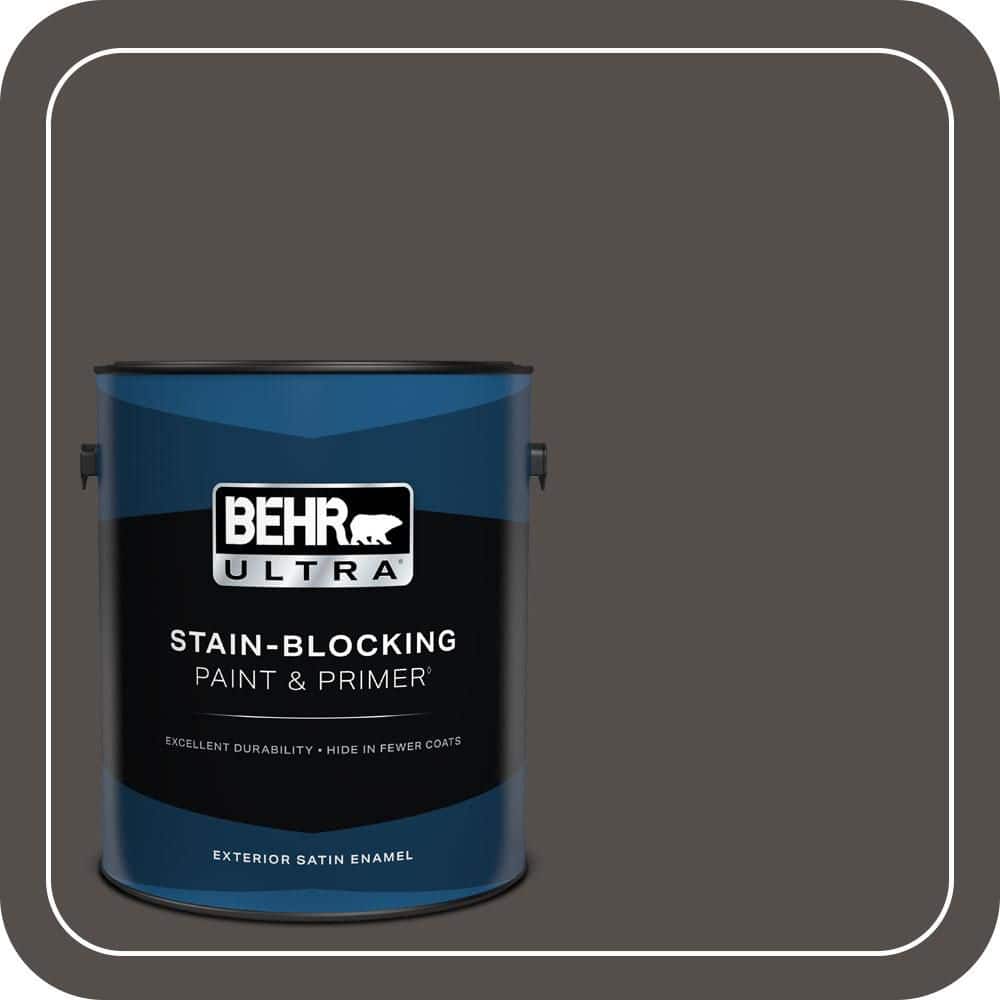 BEHR ULTRA 1 gal. #PPU24-02 Berry Brown Satin Enamel Exterior Paint & Primer (1)