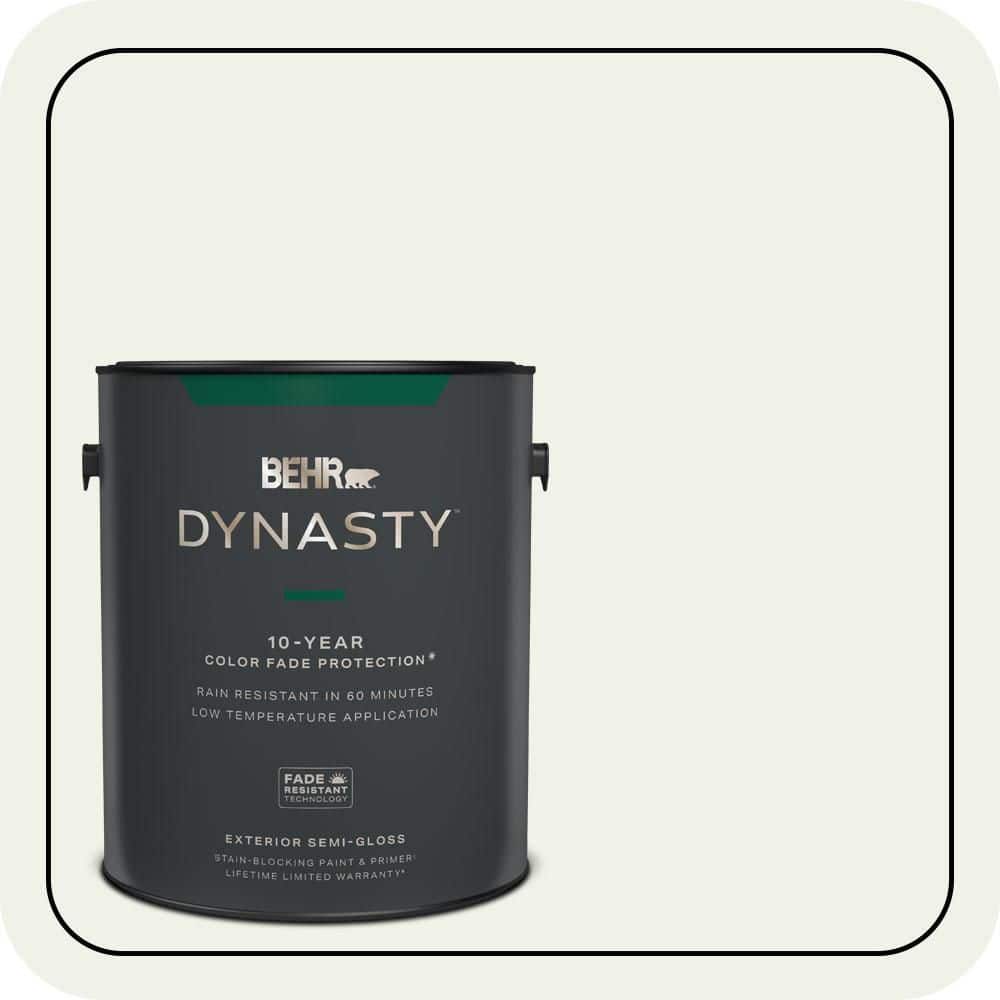 BEHR DYNASTY 1 gal. #PPU18-07 Falling Snow Semi-Gloss Enamel Exterior Stain-Blocking Paint & Primer
