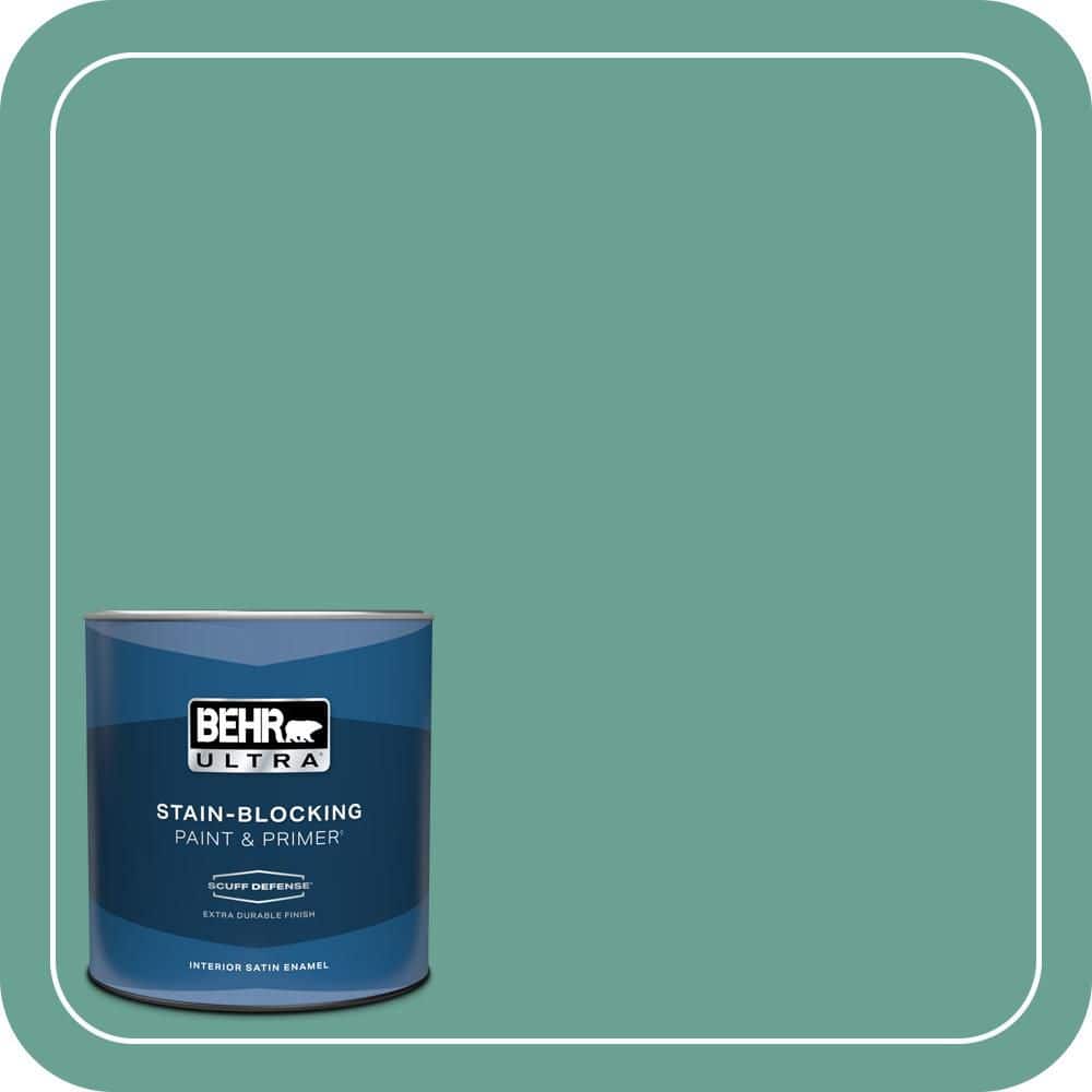 BEHR ULTRA 1 qt. #T17-15 Jade Dragon Extra Durable Satin Enamel Interior Paint & Primer