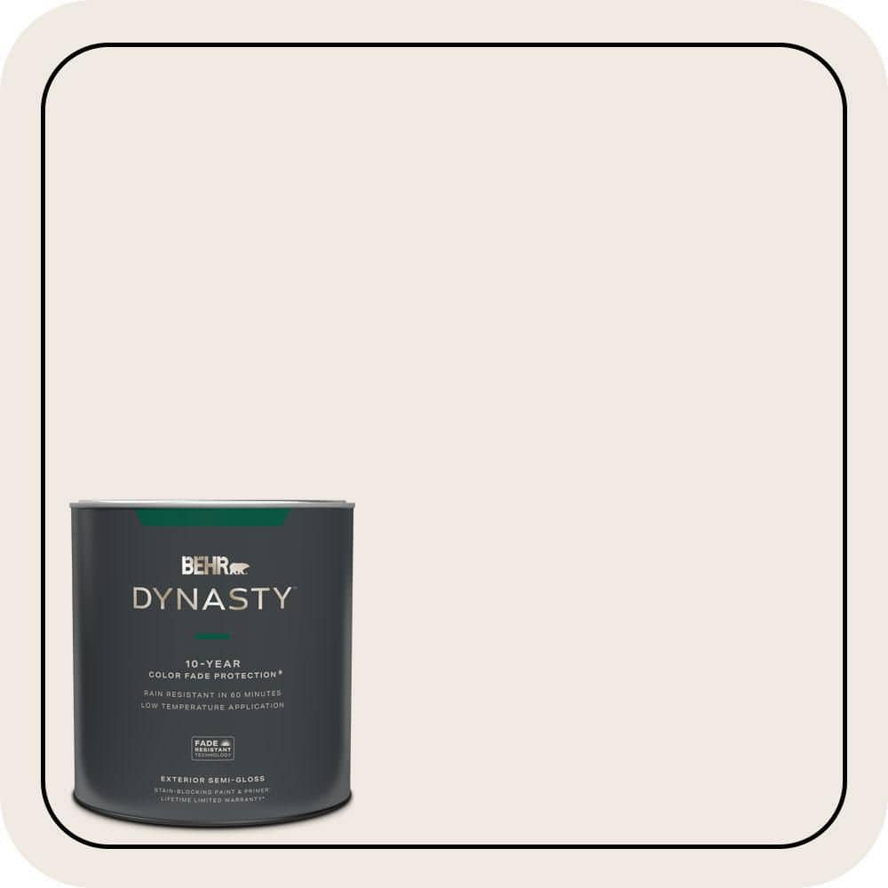 BEHR DYNASTY 1 qt. #PWN-69 Fine Linen Semi-Gloss Exterior Stain-Blocking Paint & Primer
