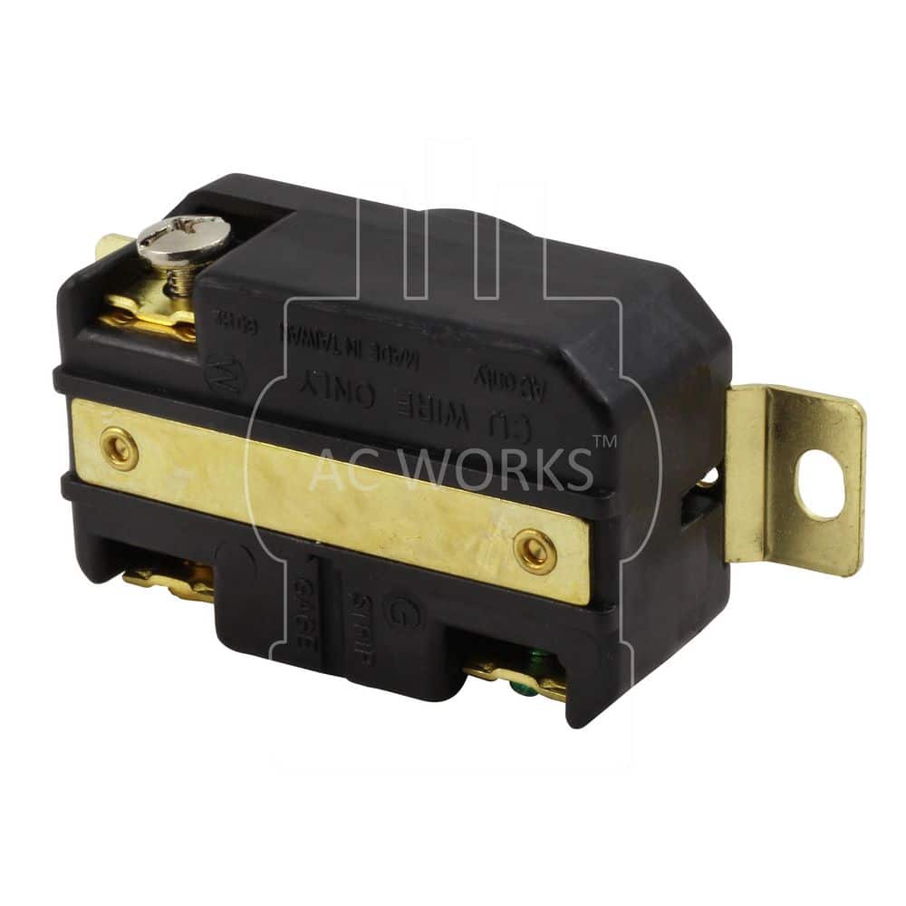 AC WORKS 30A, 125V, NEMA L5-30R Flush Mounting Locking Industrial Grade Outlet cULus (3)