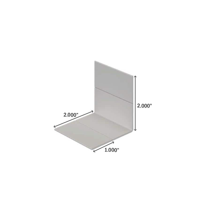 EZ LINER 2 in. x 2 in. x 96 in. White Plastic Outside Corner 90 Trim Molding (2)