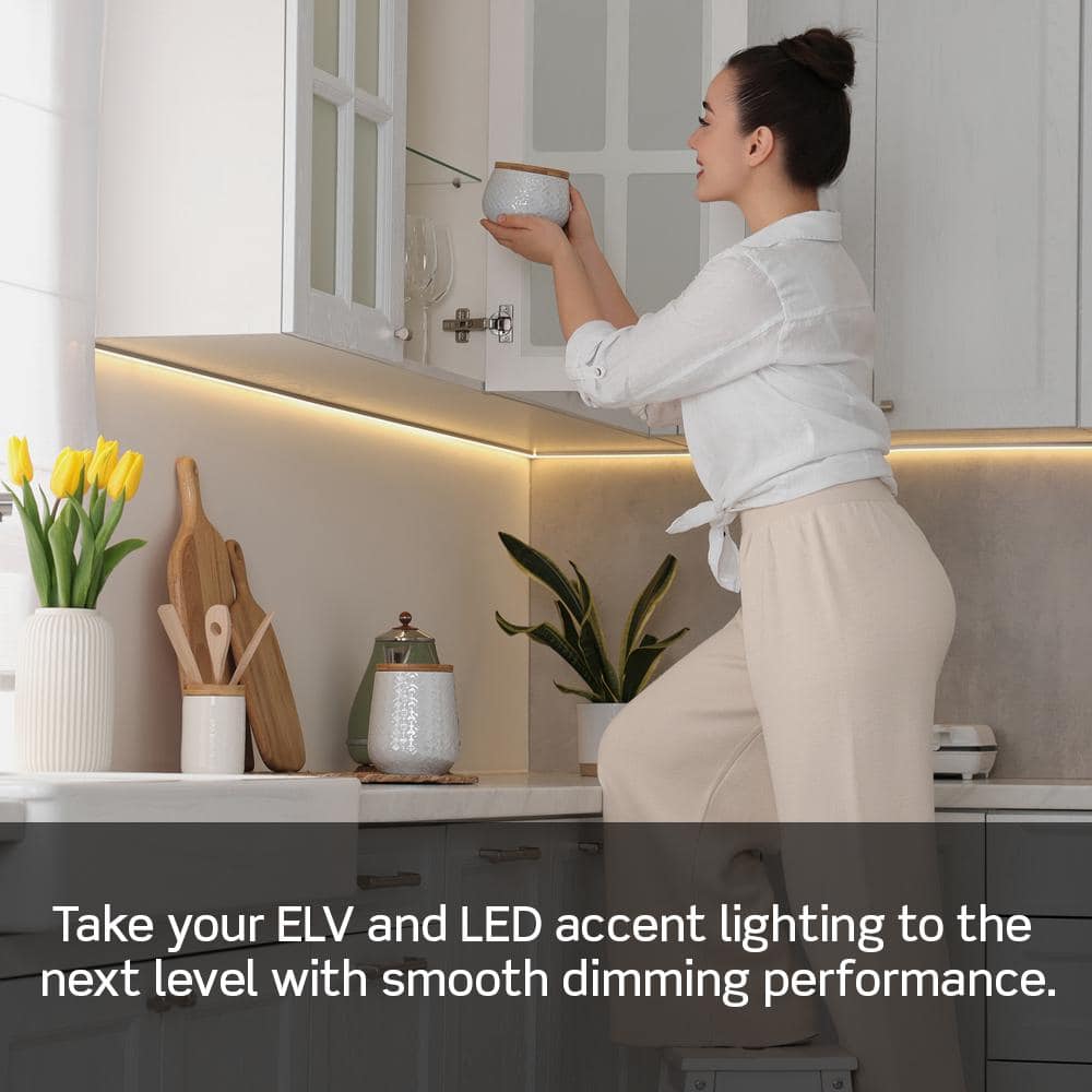 Leviton Decora Smart ELV/LED, Phase Selectable Rocker Dimmer Switch, Wi-Fi 2nd Gen, Neutral Wire Required, White D2ELV-1BW (2)