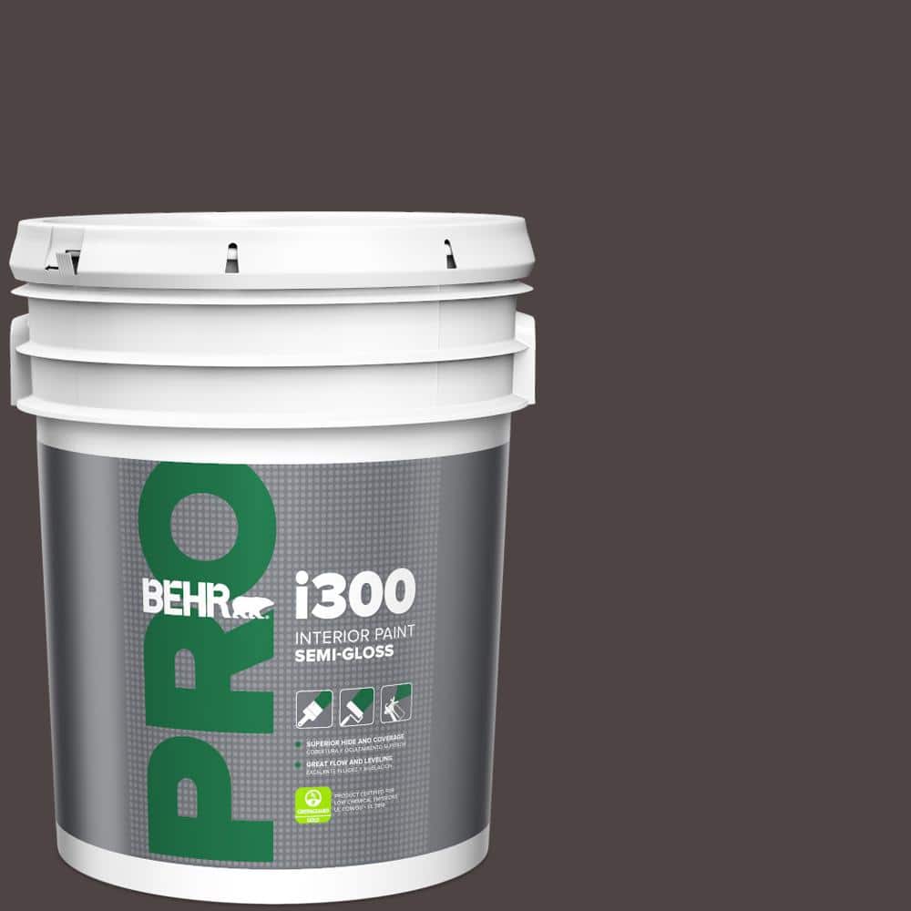 BEHR PRO 5 gal. #N110-7 Black Garnet Semi-Gloss Interior Paint