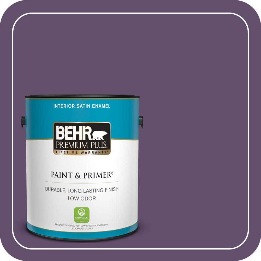 BEHR PREMIUM PLUS 1 gal. #660D-7 Blackberry Farm Satin Enamel Low Odor Interior Paint & Primer