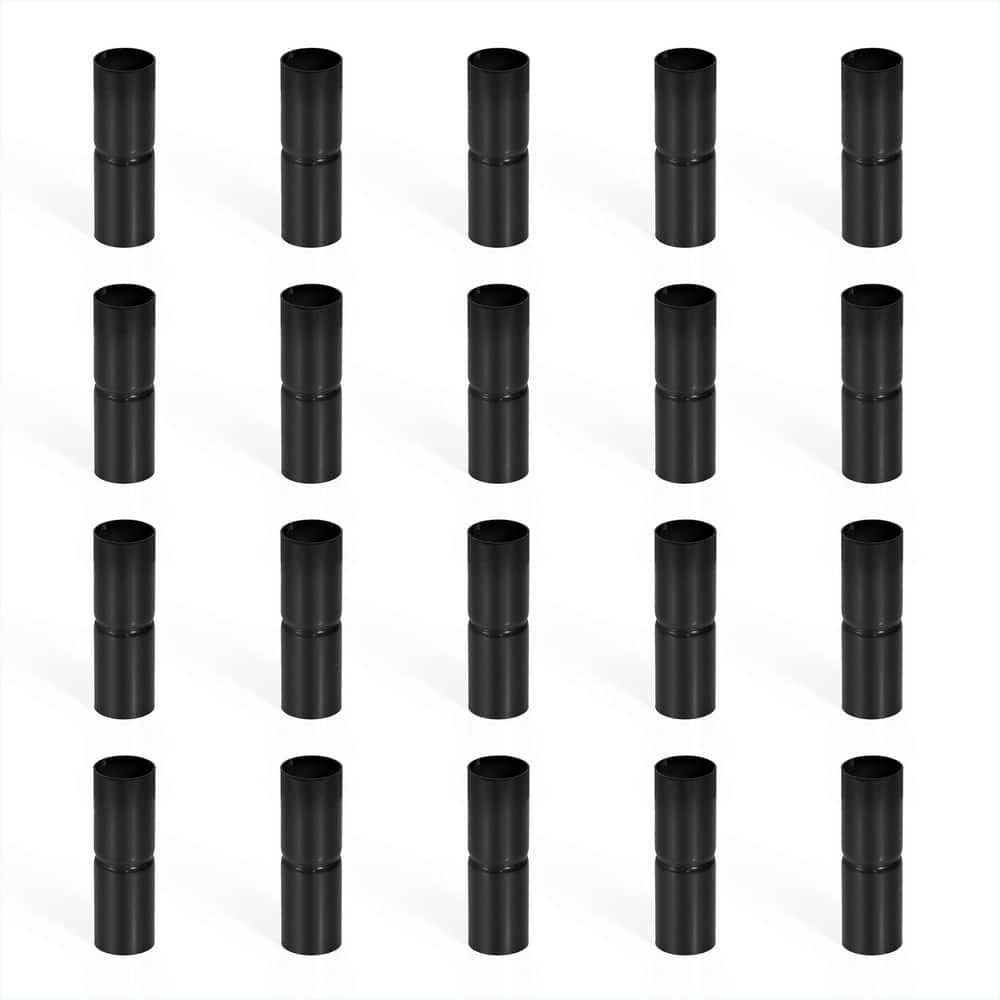Fencer Wire 1-5/8 in. Chain Link Fence Black Galvanized Steel Top Rail Sleeve (Pack of 20) (1)