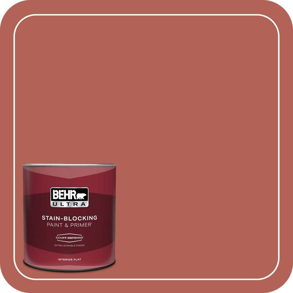 BEHR ULTRA 1 qt. #QE-04 Chimayo Red Extra Durable Flat Interior Paint & Primer