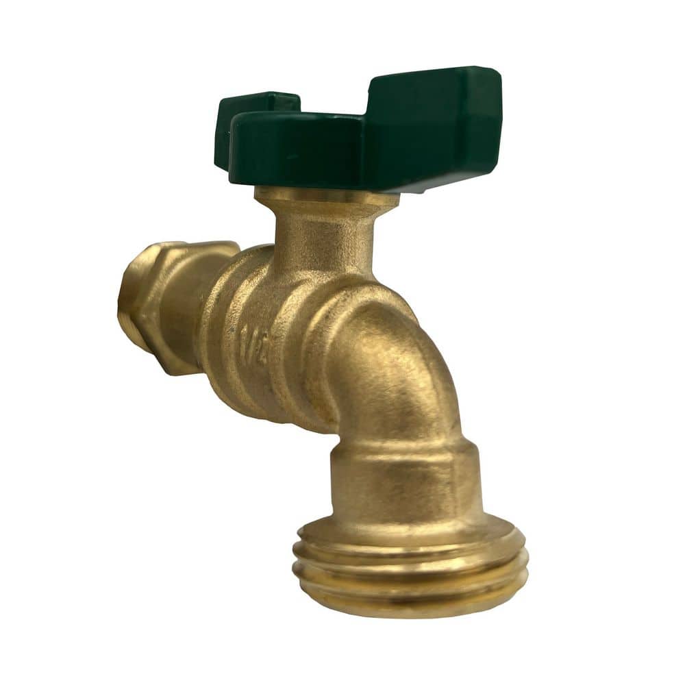Arrowhead Brass 1/2 in. MIP x 3/4 in. MHT Heavy duty Quarter Turn Brass Hose Bib (3)