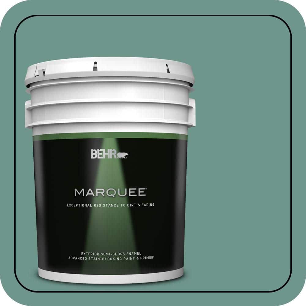 BEHR MARQUEE 5 gal. #M440-5 Lunar Tide Semi-Gloss Enamel Exterior Paint & Primer
