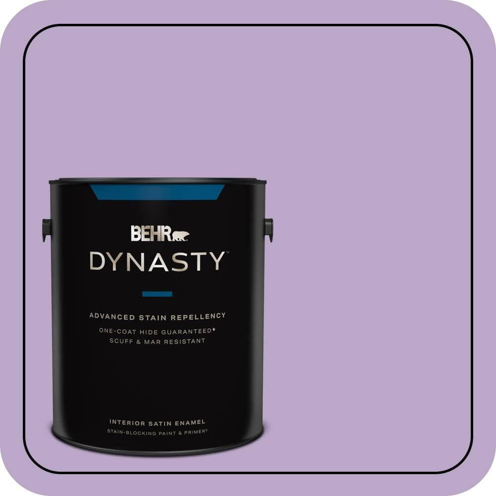 BEHR DYNASTY 1 gal. #M570-4 Cyber Grape Satin Enamel Interior Stain-Blocking Paint & Primer