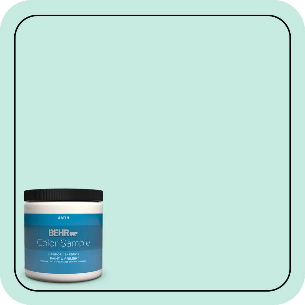 BEHR PREMIUM PLUS #P440-2 Clear Aqua Enamel Interior/Exterior Paint & Primer Color Sample (1)