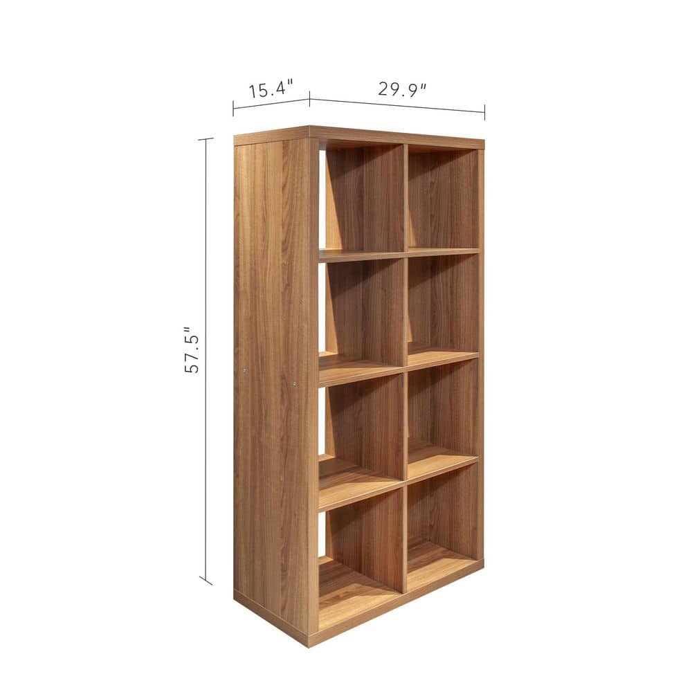 Tahanbath 15.35 in. W x 29.92 in. D x 57.52 in. H MDF Freestanding Linen CabinetLinen Cabinet with 4-Shleves in Walnut (3)