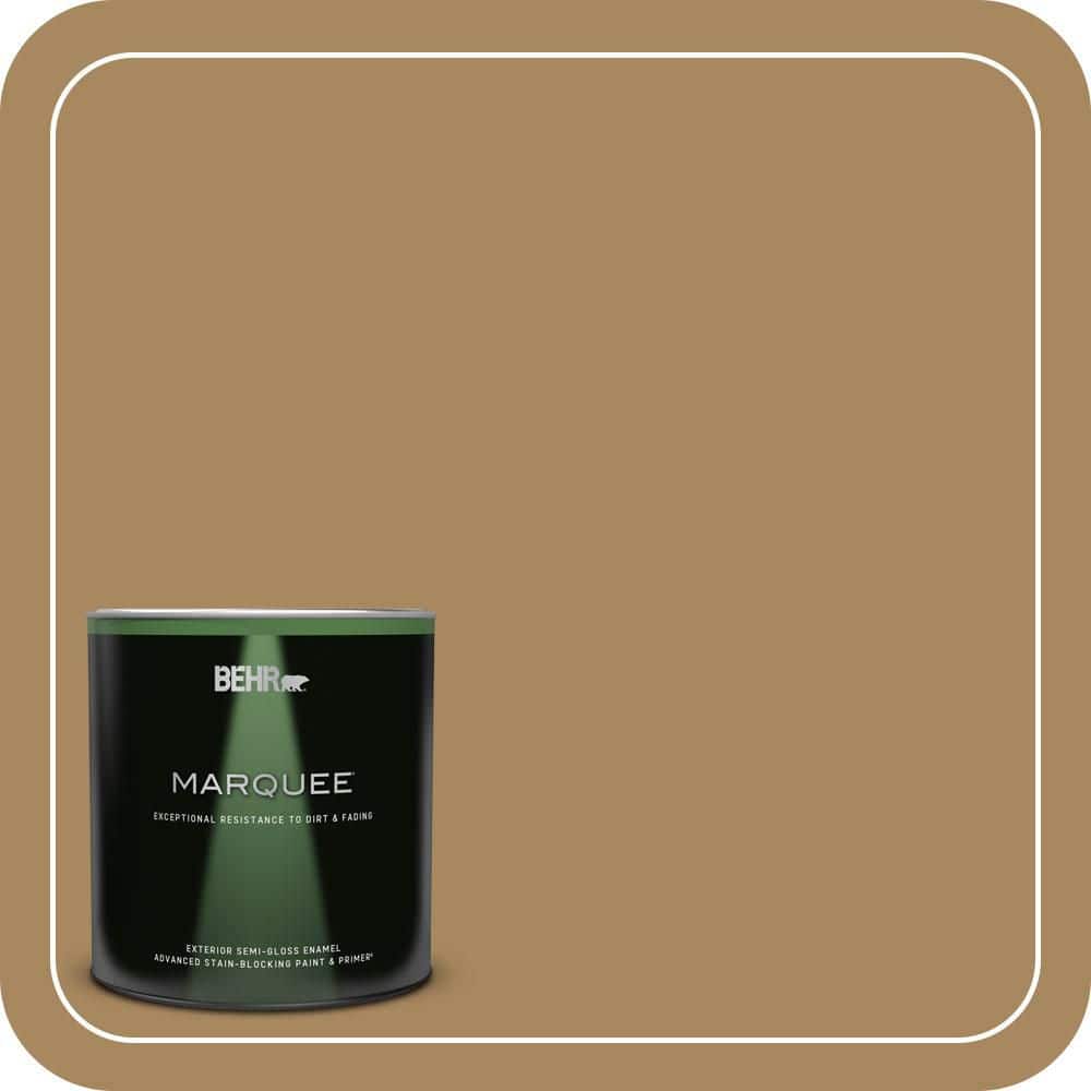 BEHR MARQUEE 1 qt. #N290-6 Trinket Gold Semi-Gloss Enamel Exterior Paint & Primer