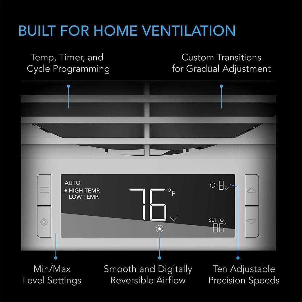 AC Infinity Room to Room Fan 8 in. 10 Fan Speeds 2 Way Airflow Quiet Through-the-Wall Fan in White with Temperature Controller (3)