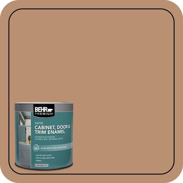 BEHR PREMIUM 1 qt. #S230-5 Sugar Maple Satin Enamel Interior/Exterior Cabinet, Door & Trim Paint (1)