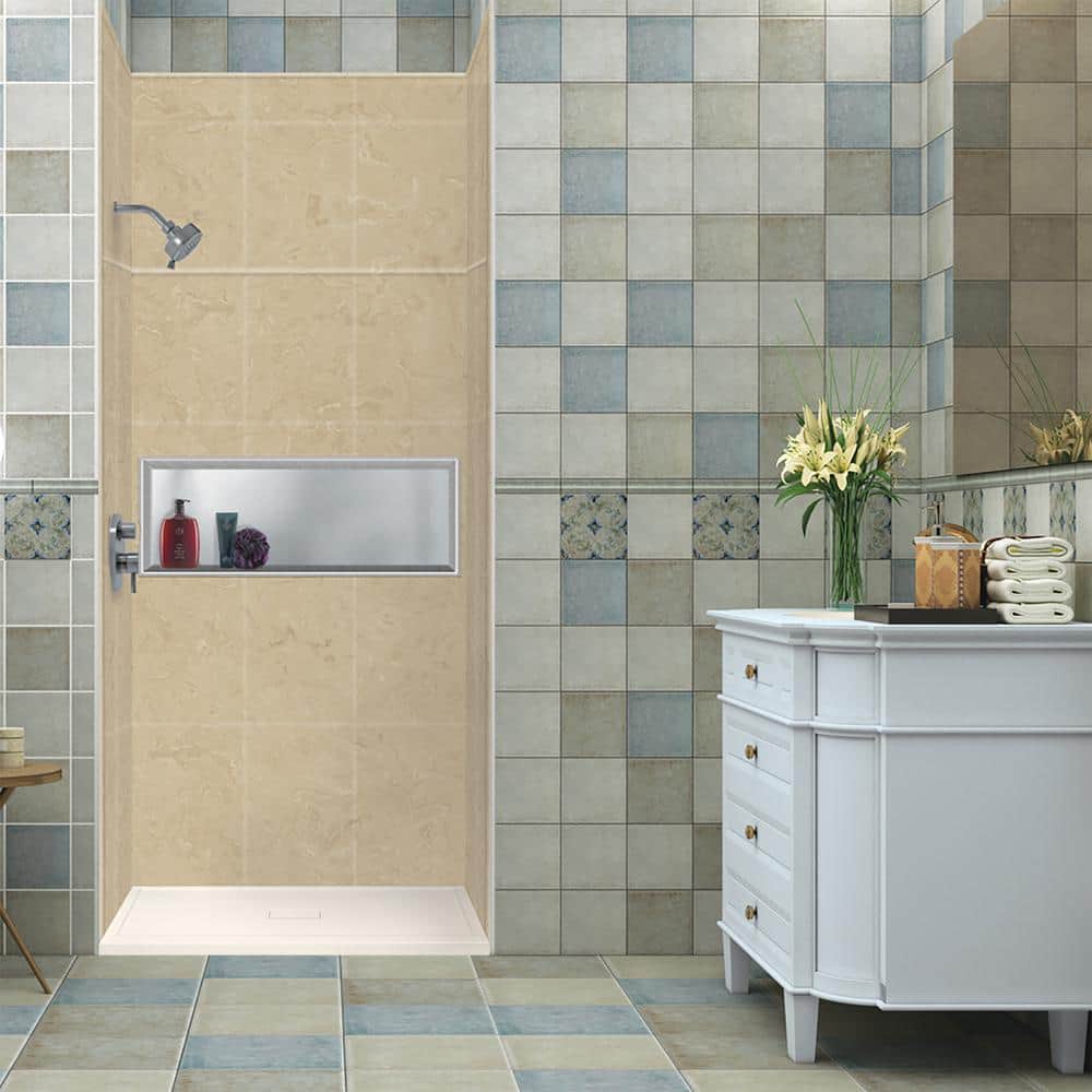 Transolid Linear 36 in. L 36 in. W Single Threshold Alcove Shower Pan Base with a Drain (2)