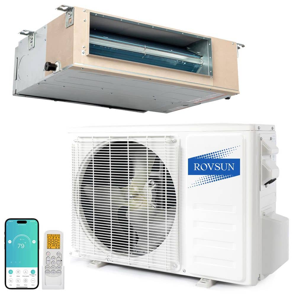 ROVSUN 24 SEER2 9,500 BTU WIFI Ducted Mini Split Air Conditioner with Inverter 230V