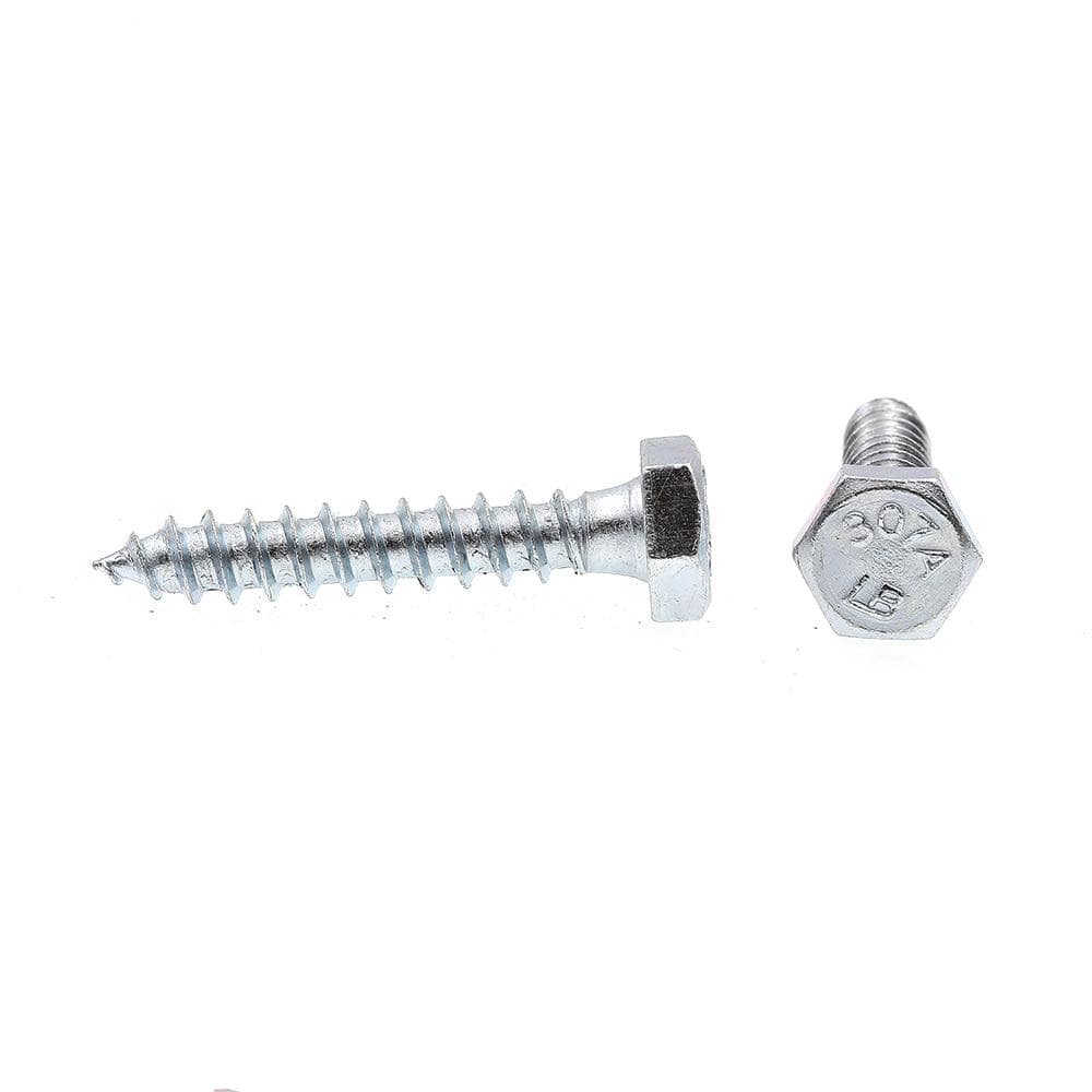Prime-Line 1/4 in. x 1-1/2 in. A307 Grade A Zinc Plated Steel External Hex Lag Screws (100-Pack) (2)