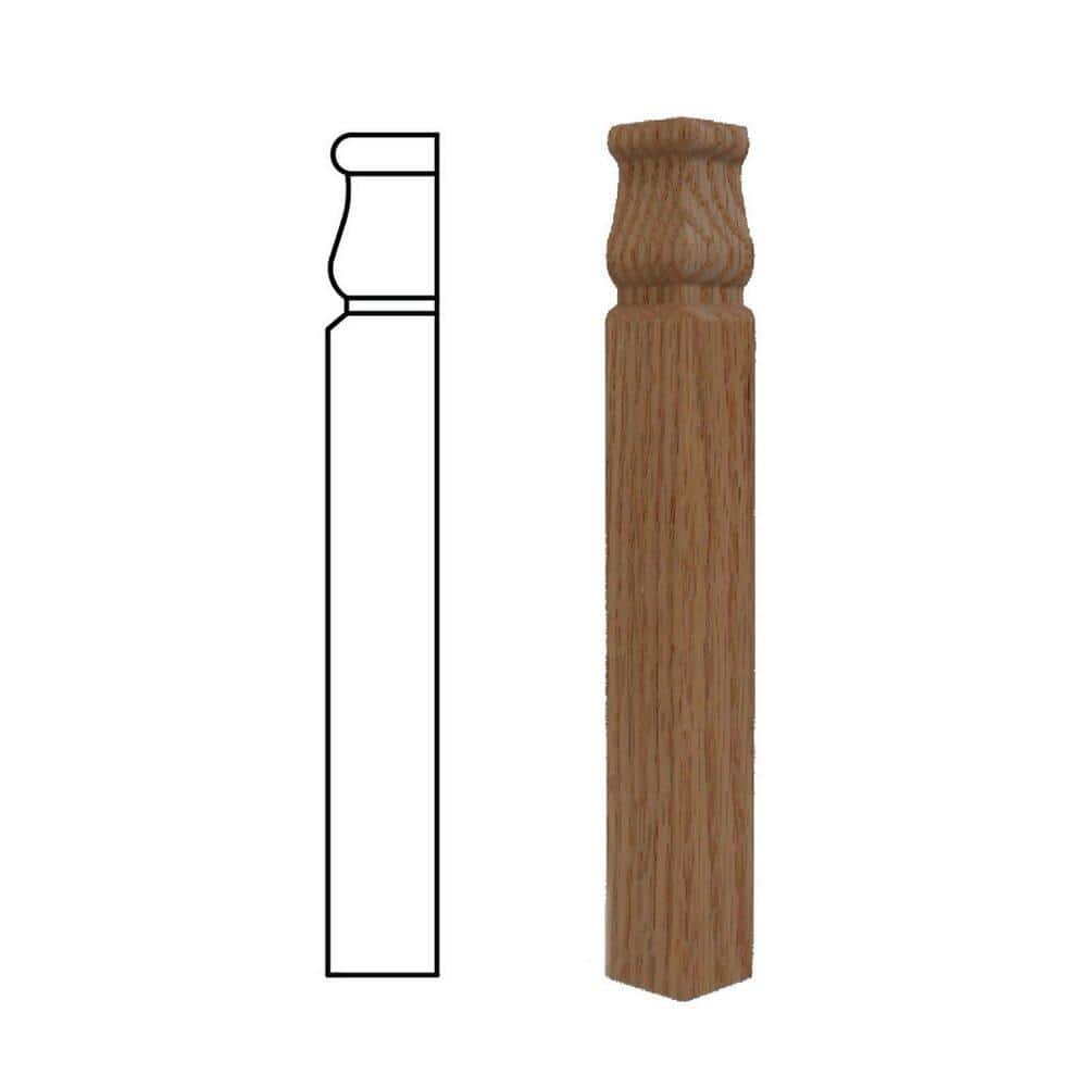 Ornamental Mouldings 895IBC 7/8 in. x 7/8 in. x 6-3/4 in. Red Oak Inside Base Connector Moulding (2)