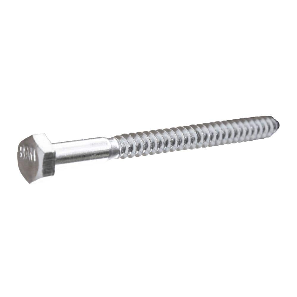 Everbilt 5/16 in. x 4 in. Hex Head Hex Drive Zinc Plated Lag Screw (50-Pack) (1)