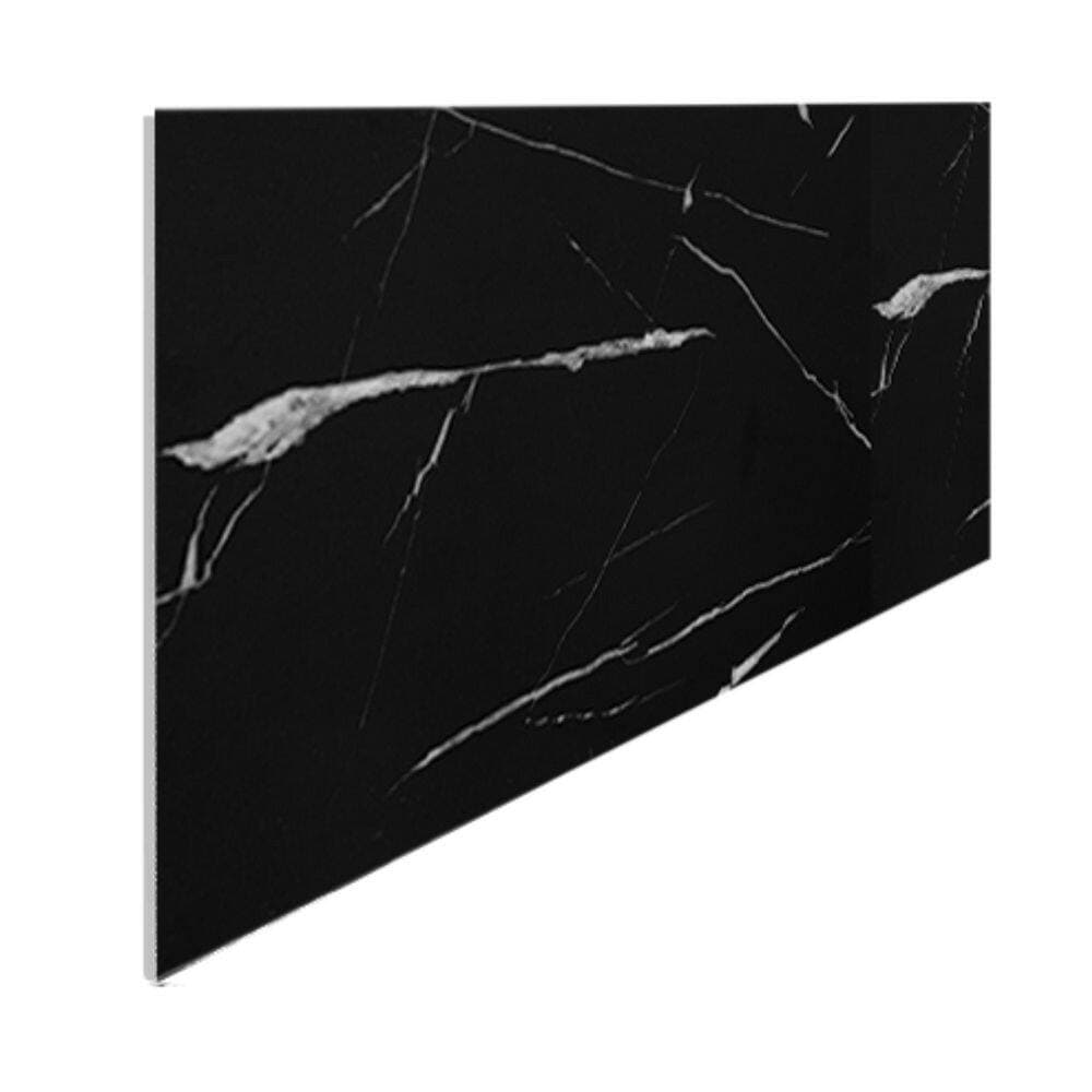 Dundee Deco Falkirk Irvine II, 1/8 in. x 2 ft. x 4 ft. Black Glossy PVC Decorative Wall Paneling, Faux Marble, 4-Pack (2)