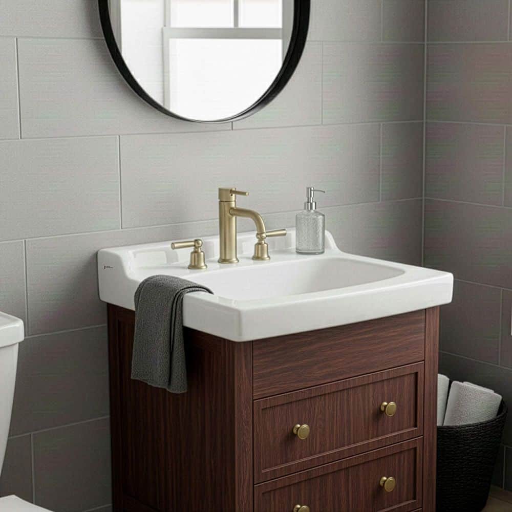 FINE FIXTURES 20 in. L x 18 in. W Bathroom Sink in White with Integrated Top (2)